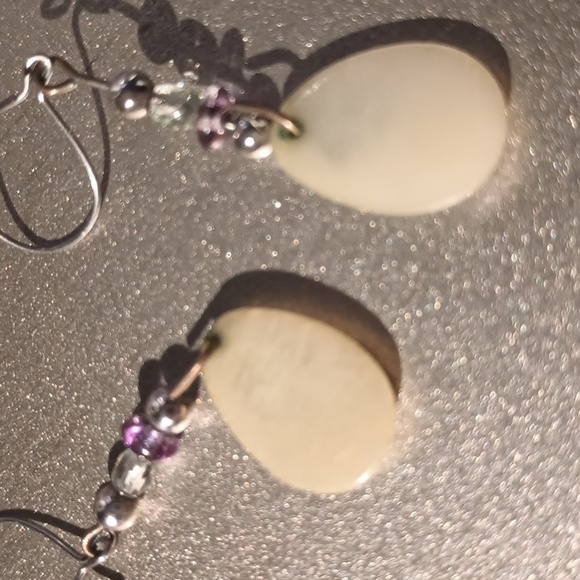 Native American earrings with Mother of Pearl inlays - Picture 3 of 3